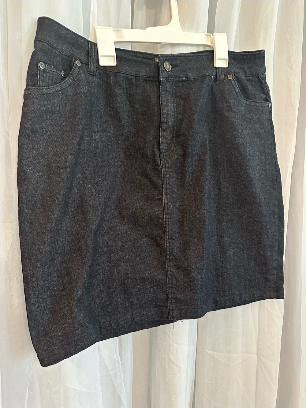 Jessica London Black Denim Pencil Skirt